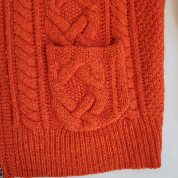 Ralph Lauren Rugby Wool Burnt Orange Zip-Up Sweater - Picture 11 of 14